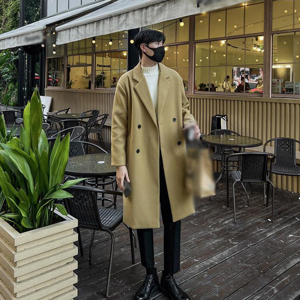 膝下丈 チェスターコート トレンチコート メンズ 大きいサイズ ゆったり 無地 長袖 秋冬 厚手 防寒 防風 暖かい メルトンコート カジュアル 通勤 通学 お出かけ かっこいい 大きいサイズ 秋冬