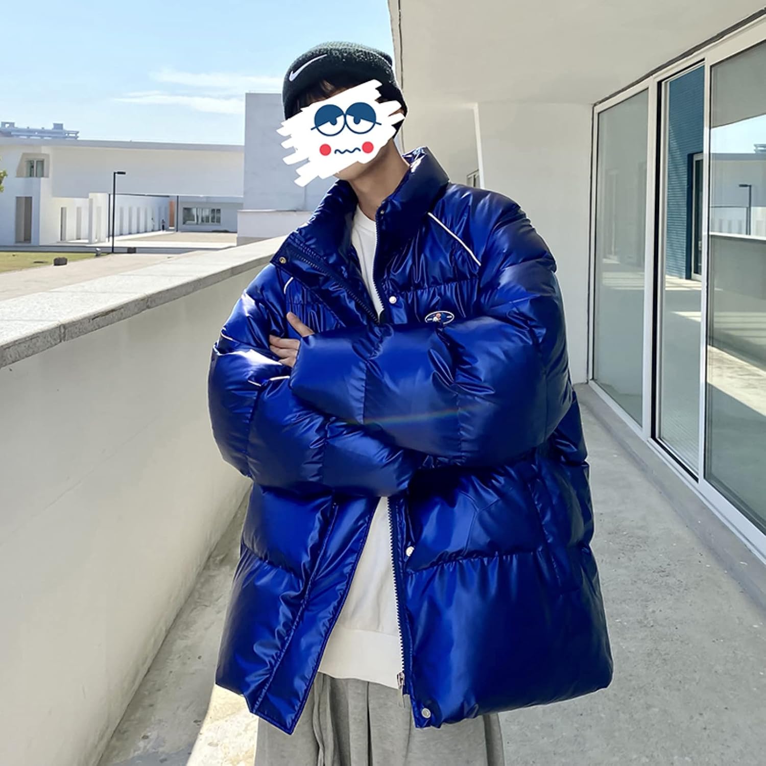 ダウンジャケット メンズ ジュニア 襟付き ボタン S ポケット チャック 光沢感 ツヤツヤ シルバー ブルー 秋冬服 ブラック 軽量 暖かい 柔らかい 大きいサイズ おしゃれ 通勤通学 防寒防風 大