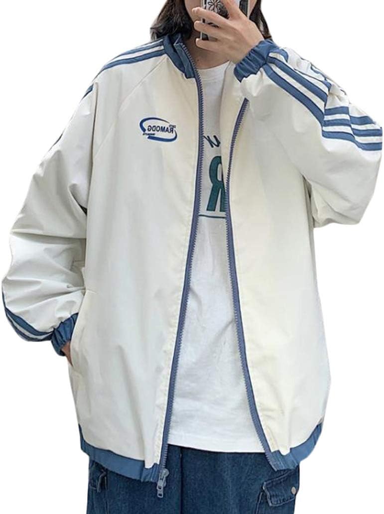 ジャケット メンズ ゆったり ブルゾン 長袖 ジップアップ ジャンパー カジュアル 袖ライン おしゃれ 秋服 アウター 大きいサイズ 原宿系
