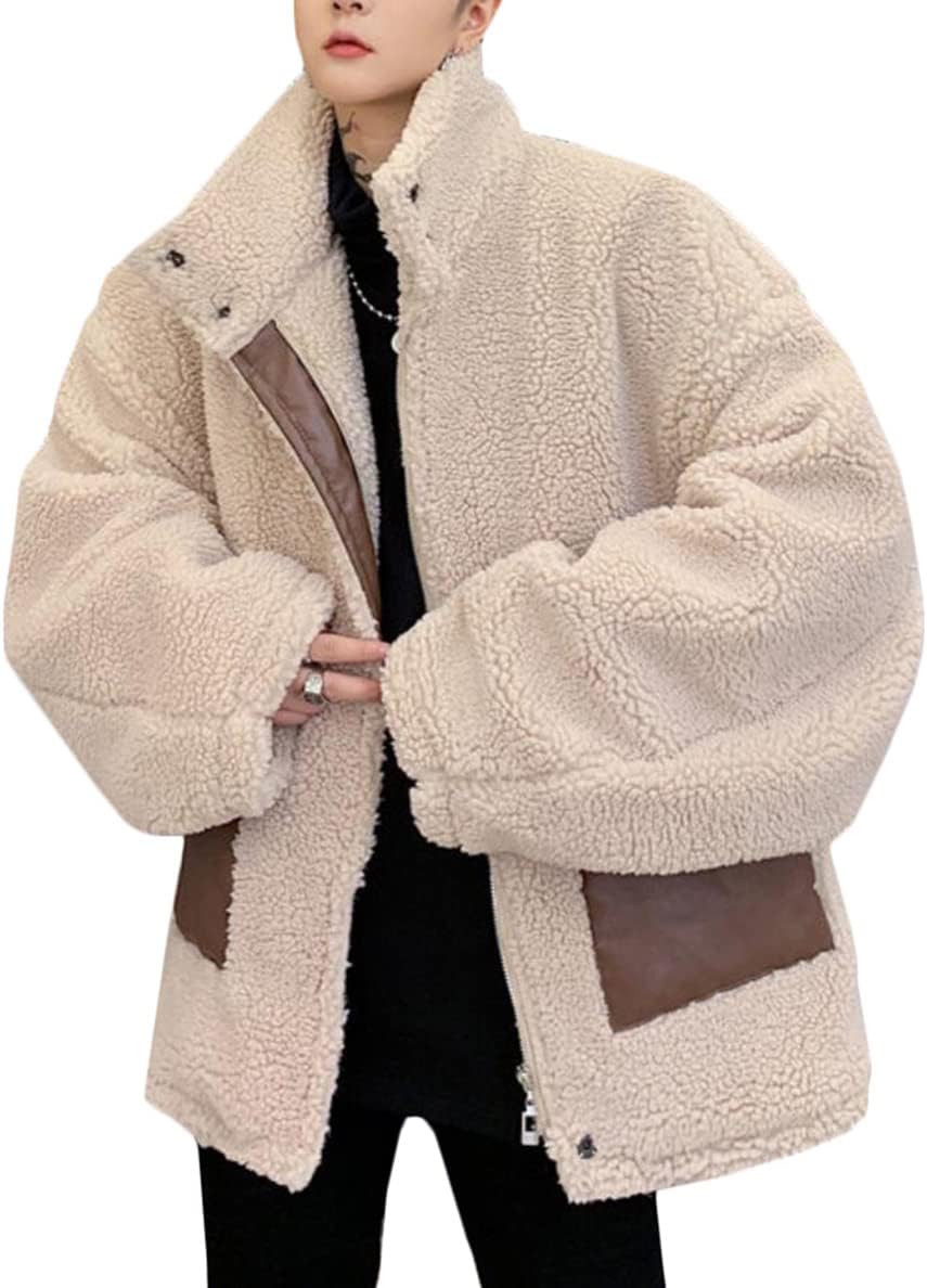 ボアジャケット メンズ ボアブルゾン 秋冬 ボアコート 厚手 もこもこ 暖かい 防寒 カジュアル フリースジャケット アウター 冬服 おしゃれ ふわふわ 保温