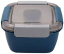 プラスチック製ランチボックス 弁当箱 フォーク付き ソースボックス 電子レンジ対応 ピクニックボックス サラダとフルーツ保存 (濃紺)(3)