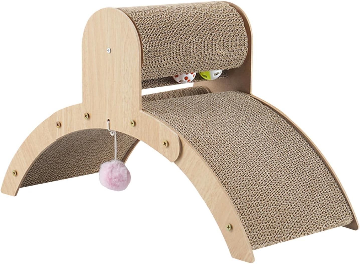 段ボール猫スクラッチャー スクラッチパッド アーチブリッジ 多用途 環境に優しい 猫が遊んだり、引っ掻いたり、伸ばしたりするのに最適 ブラウン Lサイズ