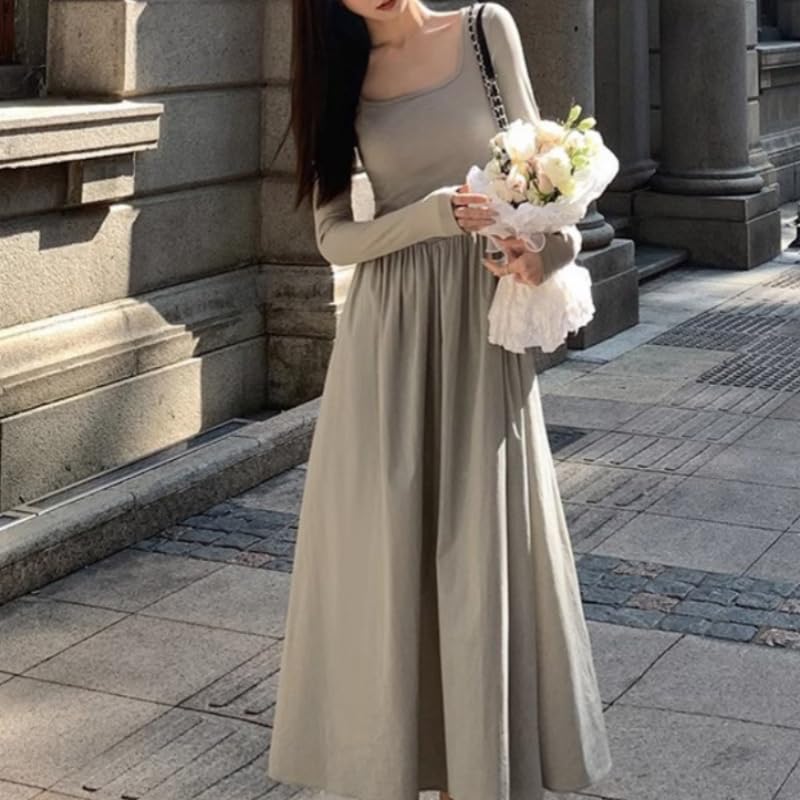 Rakuten - 大人ワンピース 50代 上品 レディースワンピース 可愛いワンピース 50代 女性 ファッション ロングワンピース レディース服 大人 春 秋 通勤 通学 仕事 普段着