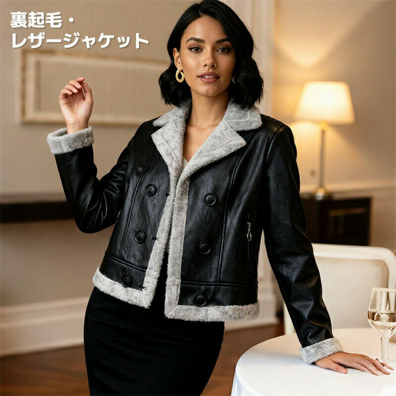 Rakuten - ライダースジャケット レディース ダブルライダース 秋冬 本革 ラムレザー 革ジャン ふだん着 春レザー アウター ブルゾン アウター エレガント 欧米 アメカジ 裏起毛 裏ボア 暖かい 防風 防寒