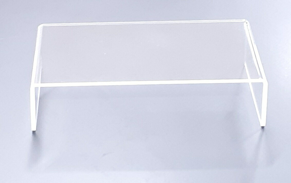 アクリル透明 3mm W200×H50×D100 コの字型 スタンド　業務用・アクリル・透明・クリア・ディスプレイ・テーブル・陳列台・撮影台・展示品置き・商品撮影用テーブル・撮影テーブル・撮影小道具・コレクション・商品展示・シンプル・什器