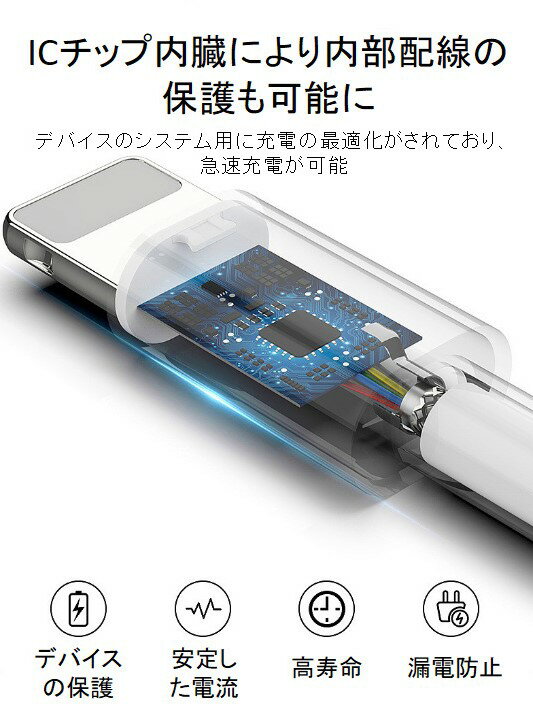 ライトニングケーブル iPhone おすすめ 2m 3本セット 急速充電 USBケーブル 安い データ転送 最強 丈夫 強靭 lightning cable