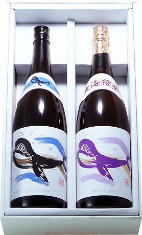 楽天まじめ酒屋　【日本酒 焼酎】大海酒造【芋焼酎】選べるくじらのボトル1800ml 2本入 大海 海シリーズ くじらのボトル くじら綾紫 ギフト向き化粧箱（カステラ箱タイプ）入り （写真の箱と違う場合があります）【楽ギフ_包装】【楽ギフ_のし】【楽ギフ_のし宛書】