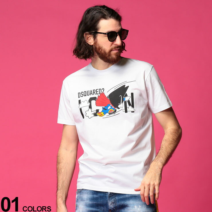 DSQUARED2 (ディースクエアード) スーパーマン ICONプリント クルーネック 半袖 Tシャツブランド メンズ 男性 トップス Tシャツ 半袖 シャツ プリント 春 夏 ストリート コットン D2GC0012S23009