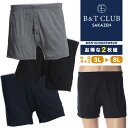 大きいサイズ メンズ B&T CLUB (ビーアンドティークラブ) 無地ニット 前開き トランクス 2枚セット カジュアル アンダーウェア 下着 パンツ シンプ...