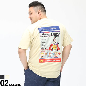 大きいサイズ メンズ chupa chups (チュッパチャプス) チュッパチャプス バックプリント クルーネック 半袖 Tシャツ Tシャツ クルー 半袖 プリントT 春 夏 キャンディー コットン CHN12505