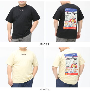 大きいサイズ メンズ chupa chups (チュッパチャプス) チュッパチャプス バックプリント クルーネック 半袖 Tシャツ Tシャツ クルー 半袖 プリントT 春 夏 キャンディー コットン CHN12505