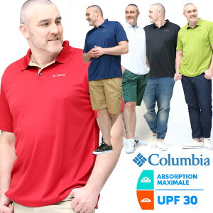 大きいサイズ メンズ Columbia (コロンビア) UPF30 吸湿速乾 胸ロゴ 半袖 ポロシャツ ポロシャツ シャツ 半袖 春 夏 スポーツ アウトドア メッシュ 1772053D22
