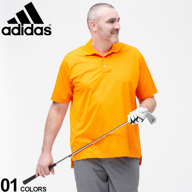 大きいサイズ メンズ adidas (アディダス) 無地 半袖 ゴルフ ポロシャツ A130 BASIC SPORT POLO ORANGE ポロシャツ シャツ 半袖 春 夏 ポロ スポーツ ベーシック Z95708