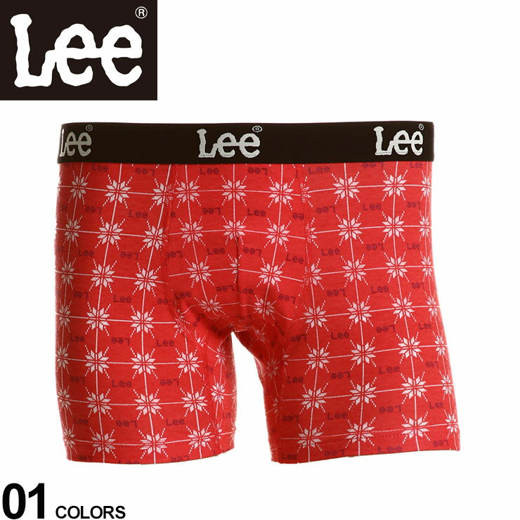 楽天メンズショップ サカゼン大きいサイズ メンズ Lee （リー） 雪ロゴ 前閉じ ボクサーパンツ ボクサー パンツ 前閉じ 総柄 アンダーウェア プリント 柄パン BTZE0055B104