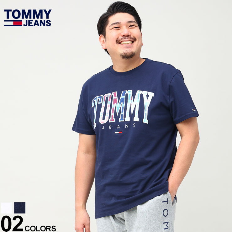 大きいサイズ メンズ TOMMY JEANS (トミージーンズ) チェックロゴ クルーネック 半袖 Tシャツ CLSC TARTAN TOMMY TEE Tシャツ 半袖 クルー ロゴ 春 夏 DM0DM15666D22