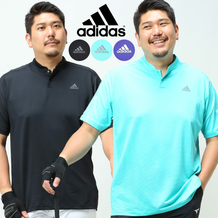 アディダス 大きいサイズ メンズ adidas (アディダス) 胸ロゴ 切り替え 半袖 Tシャツ SPORT COLLAR POLO Tシャツ ゴルフ スポーツ TM1949