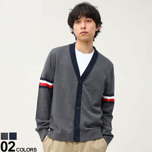 トミーヒルフィガー カーディガン TOMMY HILFIGER カーデ 綿100％ ライン 78J6646 メンズ 男性 トップス ニット カーデ ニット 長袖