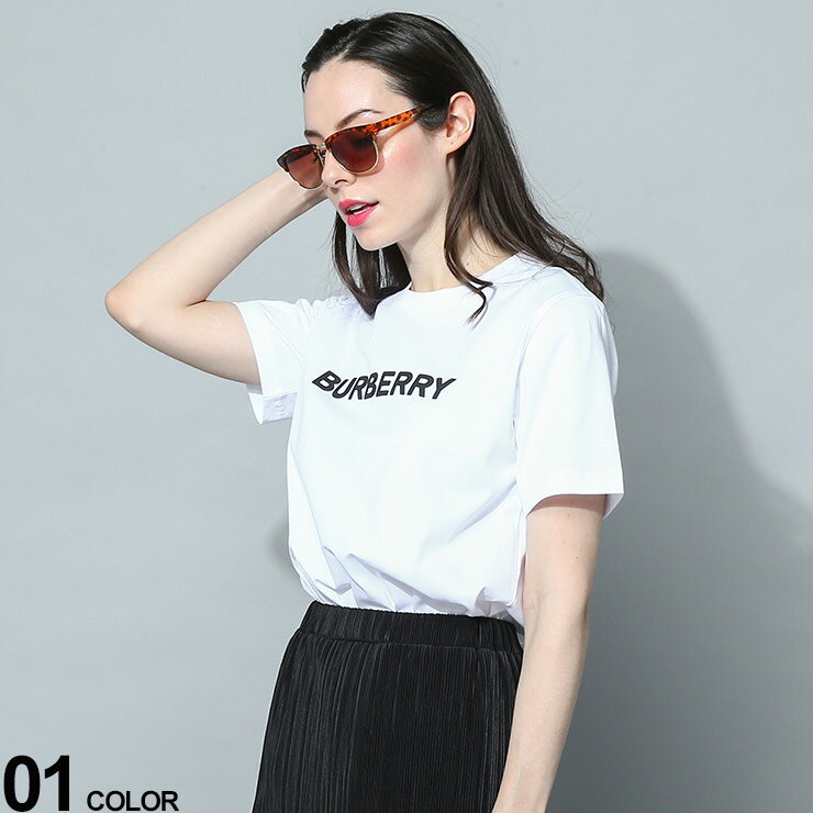 BURBERRY (バーバリー) ロゴプリント コットン 半袖 Tシャツ ブランド レディース トップス Tシャツ 半袖 シャツ BBL8056724