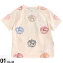 BURBERRY (バーバリー) EKDプリント コットン Tシャツブランド キッズ 子供服 トップス Tシャツ 半袖 シャツ 丸首 BBK8064525