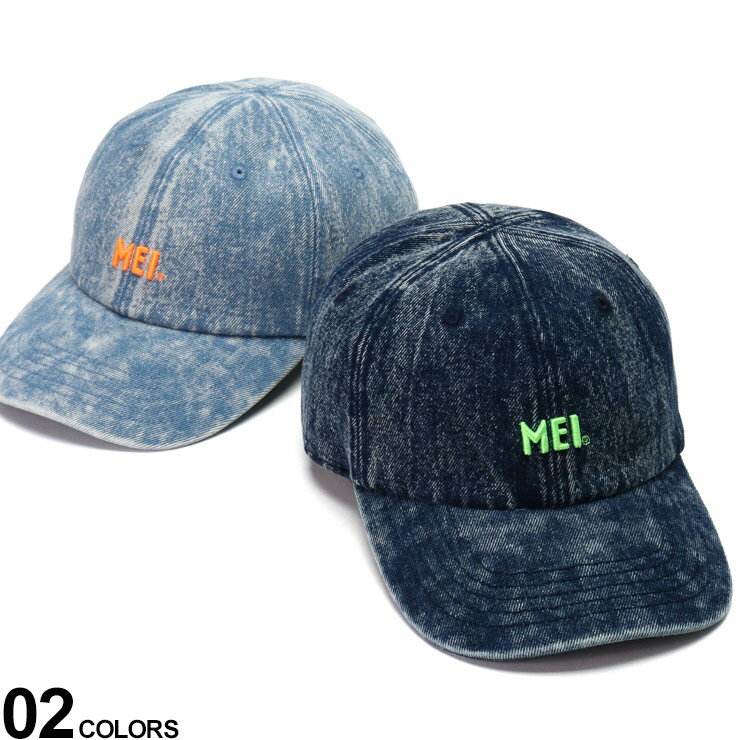 大きいサイズ メンズ MEI (メイ) デニム ロゴ キャップ LOW CAP DENIM 帽子 ローキャップ 日よけ BT231099001