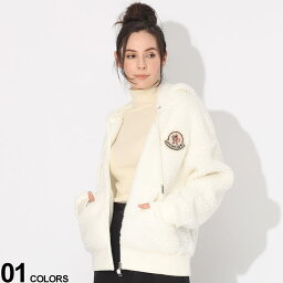 モンクレール ジップアップパーカー レディース MONCLER (モンクレール) テディフリース フルジップ パーカーブランド レディース アウター ボアパーカー ブルゾン フード MCL8G0003289A5V