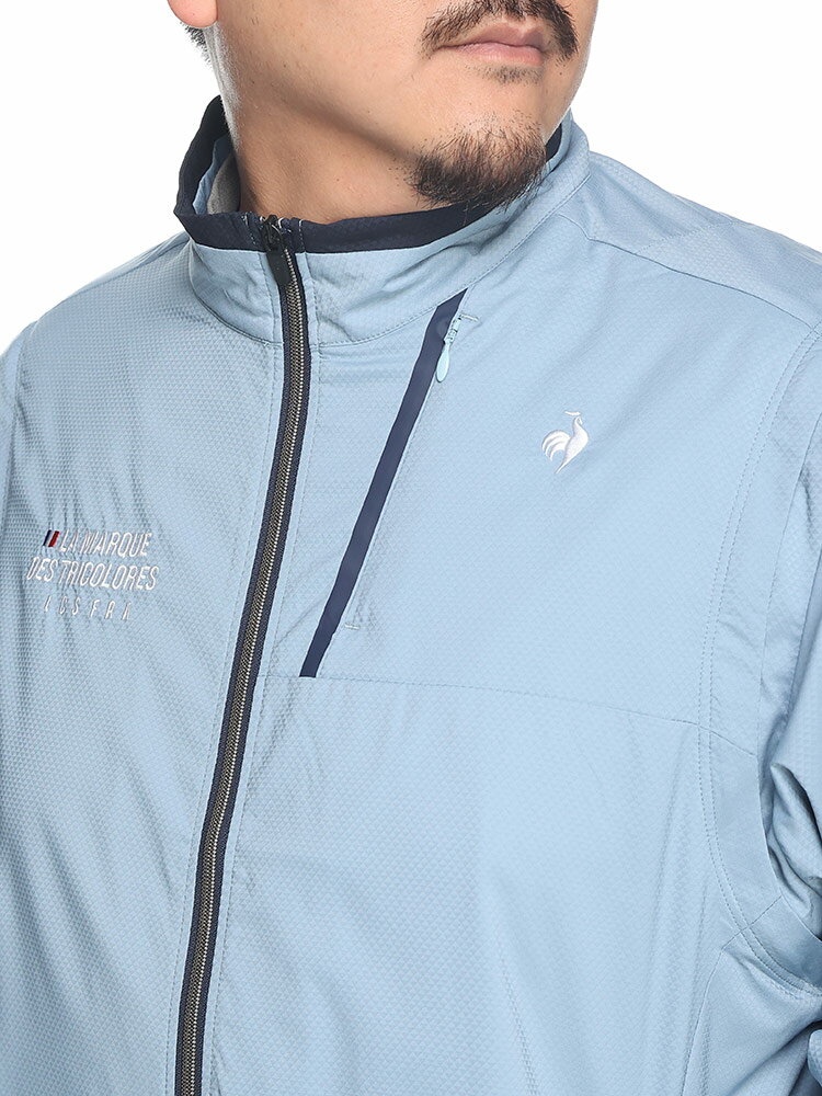 大きいサイズ メンズ le coq sportif (ルコックスポルティフ) GOLF 2WAY ストレッチ フルジップ ジャケット ベスト ブルゾン スポーツ QGMWJK00