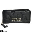 ヴェルサーチェ 財布（レディース） VERSACE JEANS COUTURE (ヴェルサーチェ ジーンズ クチュール) スター キルティング ラウンドジップ 長財布ブランド レディース 財布 ウォレット ジップ 長財布 VCL75VA5PC1