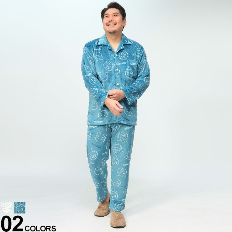 大きいサイズ メンズ POKEMON (ポケモン) カビゴン ミンクフリース パジャマ 上下セット パジャマ 長袖 長ズボン 秋冬 BT2236A8Hのサムネイル