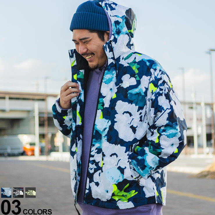 ウィンドブレーカー 大きいサイズ メンズ 防風 撥水 フルジップ NOVELTY TNF RAIN HOODIE DRYVENT ノベルティ レイン フーディー ドライベント ジャケット レインウェア 黒 総柄 THE NORTH FACE ザ ノースフェイス ブランド マウンテンパーカー