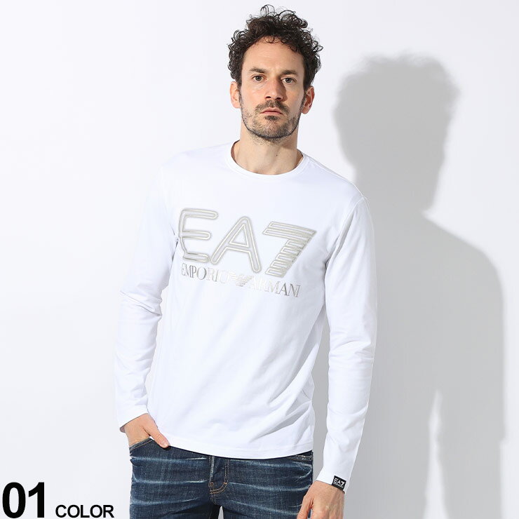 エンポリオ・アルマーニ EMPORIO ARMANI EA7 (エンポリオ アルマーニ) ネオンBIGロゴ クルーネック 長袖 Tシャツ 3DPT38PJMUZ ブランド メンズ 男性 トップス Tシャツ 長袖 ロンT