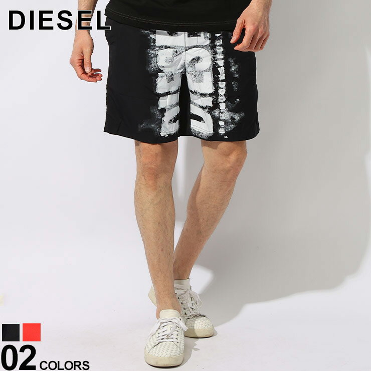 DIESEL (ディーゼル) ウエストゴム 前閉じ ウォータープリント ショート スイム パンツ DSA132220KLAU ブランド メンズ 男性 ボトムス ショートパンツ 水着 ショーツ