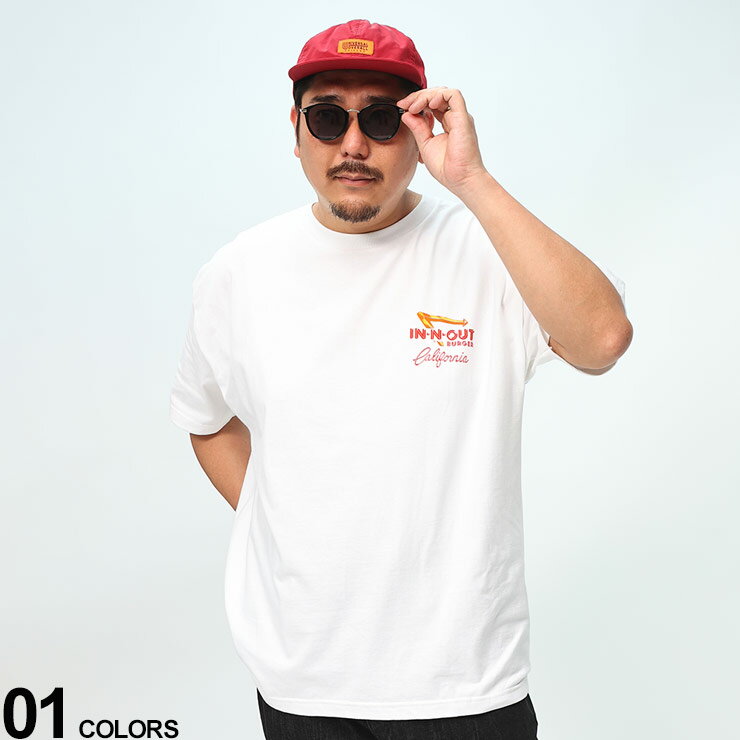 IN-N-OUT BURGER (インアンドアウトバーガー) USAコットン MOTORCYCLE バックプリント クルーネック 半袖 Tシャツ 111D22 大きいサイズ メンズ トップス シャツ 半袖 プリント 春 夏