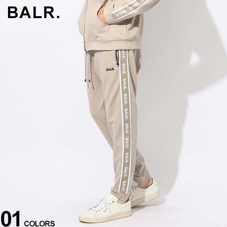 BALR. (ボーラー) レーヨン混 ラインテープ メタルロゴ ジップポケット付き スウェット ロングパンツ BA14111088 ブランド メンズ 男性 ボトムス パンツ ロングパンツ