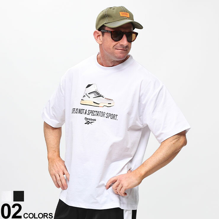 Rakuten - REEBOK (リーボック) 冷感 速乾 UV加工 ストレッチスムース シューズプリント 半袖 Tシャツ X5482RD22 大きいサイズ メンズ トップス スポーツ ジム ランニング