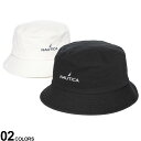 NAUTICA (ノーティカ) コットンツイル ロゴ刺繍 バケットハット NT03922S00 大きいサイズ メンズ キャップ 帽子 バケットハット