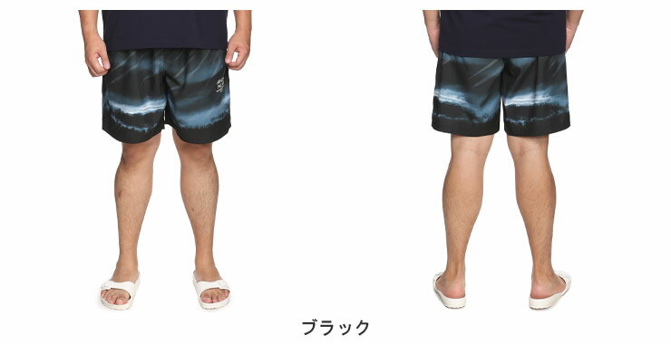 Arnold Palmer (アーノルドパーマー) 水陸両用 風景柄 インナーショーツ付き ハーフパンツ 814611D22 大きいサイズ メンズ ボトムス 水着 サーフパンツ プール