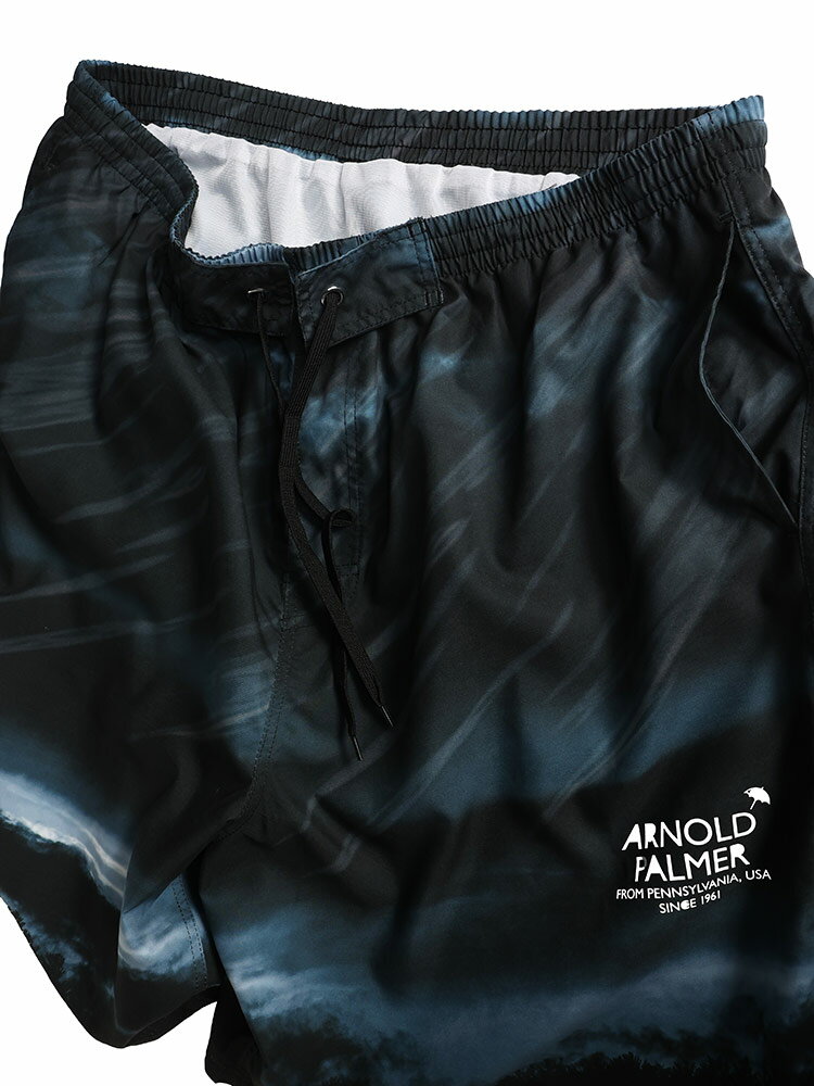 Arnold Palmer (アーノルドパーマー) 水陸両用 風景柄 インナーショーツ付き ハーフパンツ 814611D22 大きいサイズ メンズ ボトムス 水着 サーフパンツ プール
