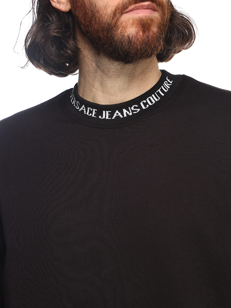 ヴェルサーチェ ジーンズ クチュール VERSACE JEANS COUTURE ネックロゴ クルーネック スウェットシャツ VC77GAI3R2 ブランド メンズ 男性 トップス 裏毛 長袖 トレーナー