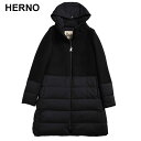 ヘルノ HERNO ウールコンビ フルジップ ダウンコート HRLPI001965D ブランド レディース アウター コート ブルゾン ダウン フード ロング