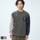 【スーパーSALE期間中ポイント5倍】Coleman (コールマン) 綿天竺 刺繍入りポケット クルーネック 長袖 Tシャツ X5450A メンズ 男性 トップス シャツ Tシャツ クルー 長袖 ロンT