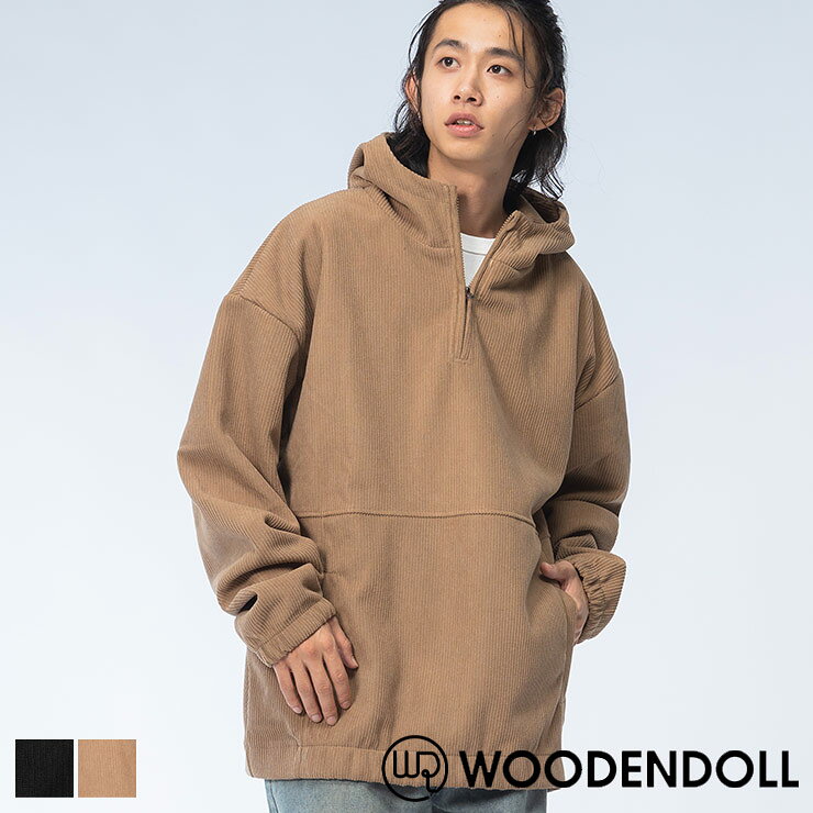 Rakuten - WOODENDOLL (ウッディンドール) コーデュロイ ハーフジップ ポケット付き プルパーカー TOP24AW105 メンズ 男性 トップス パーカー プルオーバー フード 長袖 秋冬