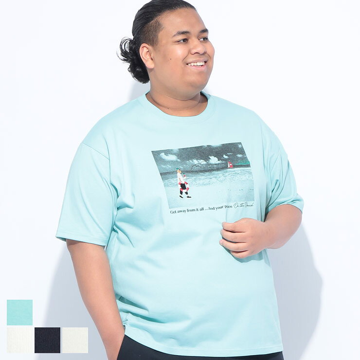 Rakuten - B＆T CLUB (ビーアンドティークラブ) 接触冷感 フォト×刺繍 クルーネック 半袖 Tシャツ ZM2583521T 大きいサイズ メンズ トップス Tシャツ プリント 涼しい 春 夏