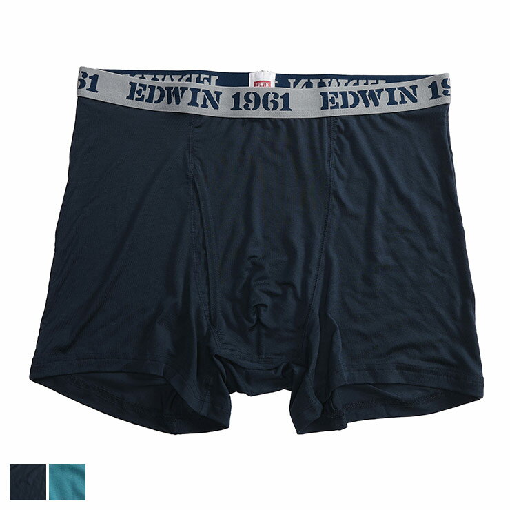 EDWIN (エドウィン) リヨセル ウエストロゴ ボクサーパンツ BTJ834464 大きいサイズ メンズ 肌着 下着 ボクサーパンツ 伸縮 前開き 柔らかい