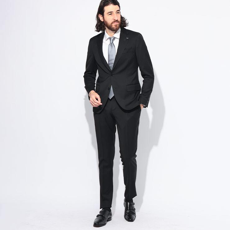 ラルディーニ LARDINI 無地 シングル ジャケット ワンタック スラックス スーツ LD787AQIF64414 ブランド メンズ 男性 スーツ ビジネス フォーマル 冠婚葬祭