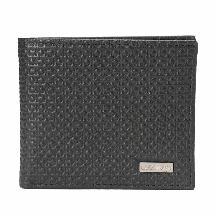 カルバンクライン Calvin Klein 総柄 二つ折り 財布 MICRO EMBOSS CK31CK130007001 ブランド メンズ 男性 財布 ウォレット レザー 折り財布 ギフト プレゼント