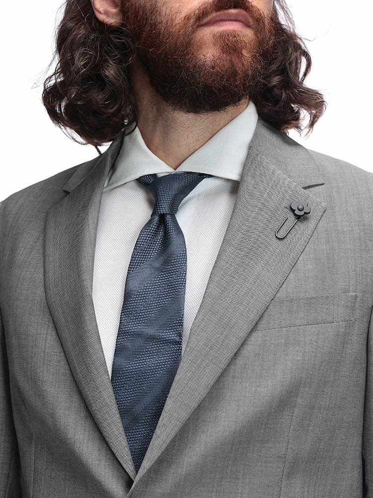 ラルディーニ LARDINI ストレッチ ウールモヘア 無地 2つボタン シングル ノータック スーツ LD149QEL64708 ブランド メンズ 男性 セットアップ スーツ ビジネス フォーマル スーツ ツーピース