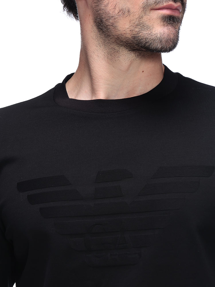 エンポリオアルマーニ ロンT トップス EMPORIO ARMANI メンズ BIGロゴ クルーネッ...