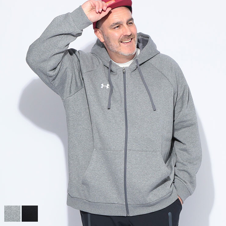 UNDER ARMOUR (アンダーアーマー) LOOSE ワンポイントロゴ 裏起毛 ライバルフリース フルジップ パーカ..