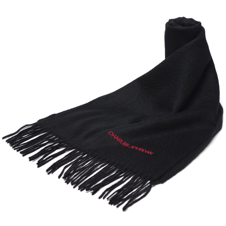 シャルルジョルダン マフラー CHARLES JOURDAN メンズ カシミヤ100％ 無地 カシミア ストール フリンジ..