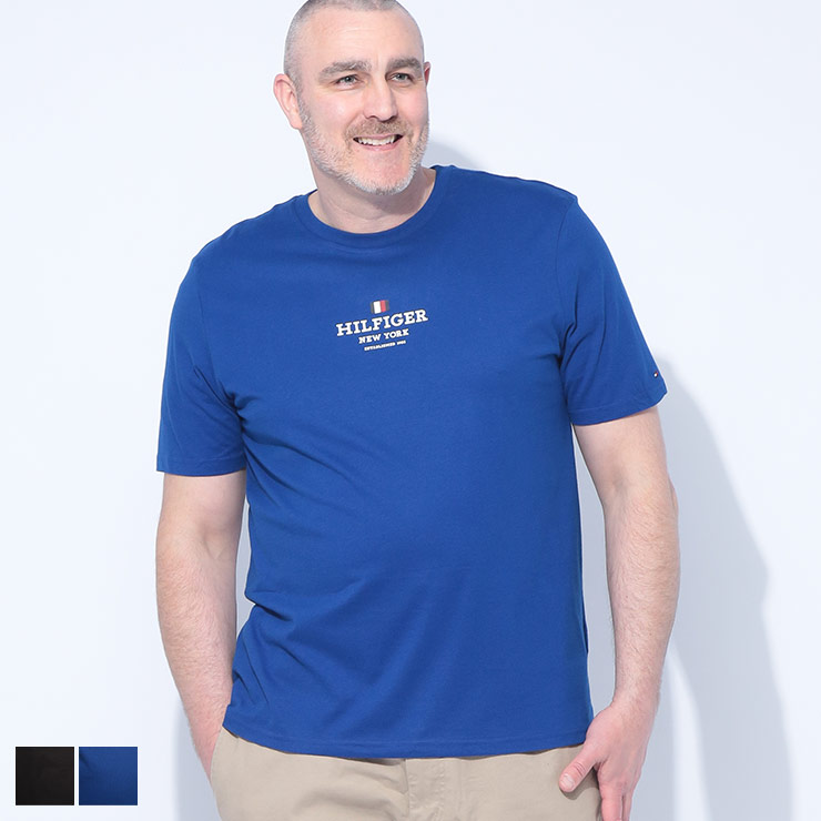 Rakuten - TOMMY HILFIGER (トミーヒルフィガー) フロントロゴ レギュラーフィット クルーネック 半袖 Tシャツ MW0MW38980D22 大きいサイズ メンズ トップス Tシャツ 半袖 Tee シンプル スポーツ インナー